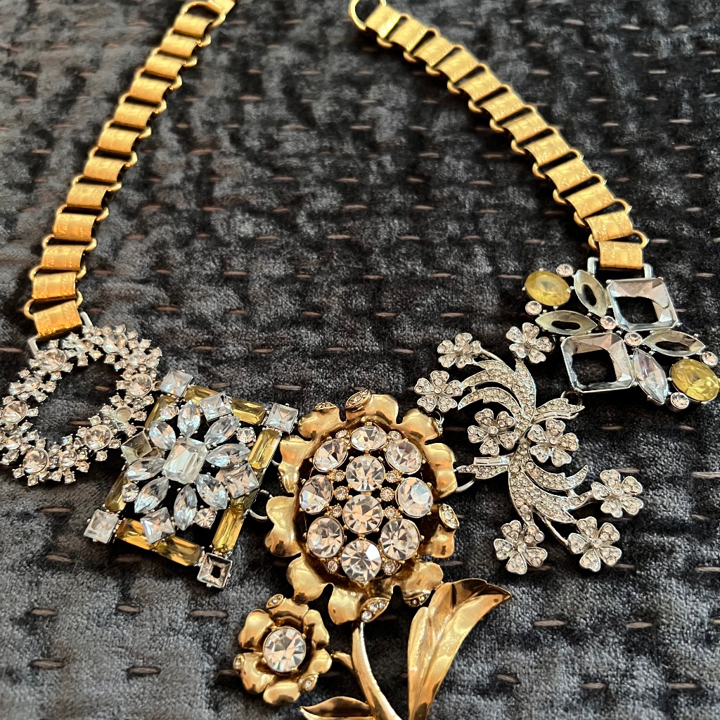 Banana Republic Statement Necklace Gold And Silver Tone
